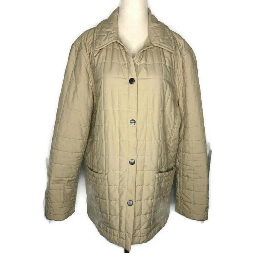 Beretta Sport Womens Quilted Coat Beige Thermore Insulated Cool Max Italy 12 - Picture 2 of 9